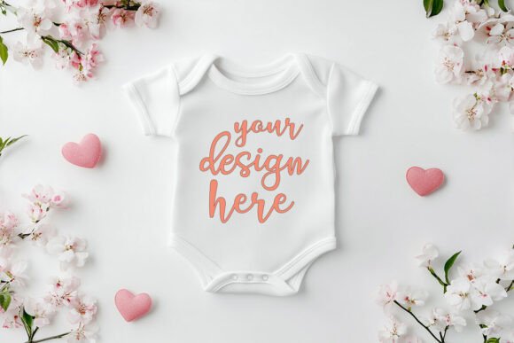 Baby Bodysuit Valentine's Mockup: Graphics & Product Mockups