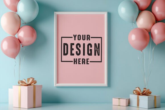 Birthday Frame Mockup: Premium Graphics for Product Mockups