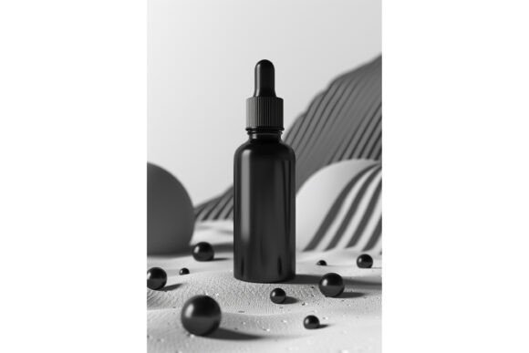 Black Dropper Bottle Mockup: Graphics & Product Mockups