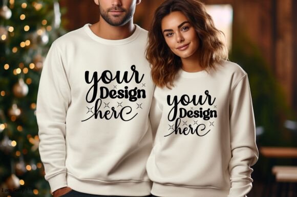 Christmas Gildan 18000 Mockup 25: Graphics & Product Mockups