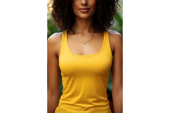 Fresh Review: Female Wearing Yellow Tank Top Mockup