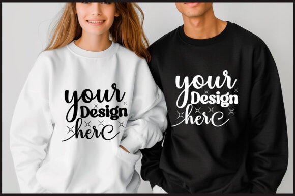 Gildan 18000 Couple Mockup 19: Graphics & Product Mockups