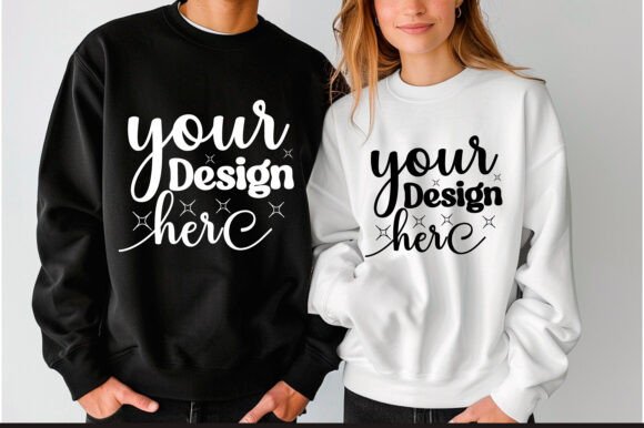 Gildan 18000 Couple Mockup 34: Essential Graphics for Product Mockups