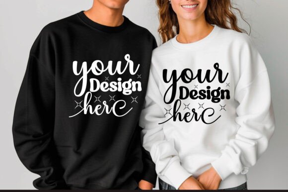 Gildan 18000 Couple Mockup 42: Graphics & Product Mockups