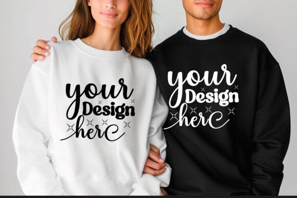 Gildan 18000 Couple Mockup 43: Graphics & Product Mockups
