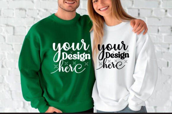 Gildan 18000 Couple Mockup 51: Graphics & Product Mockups