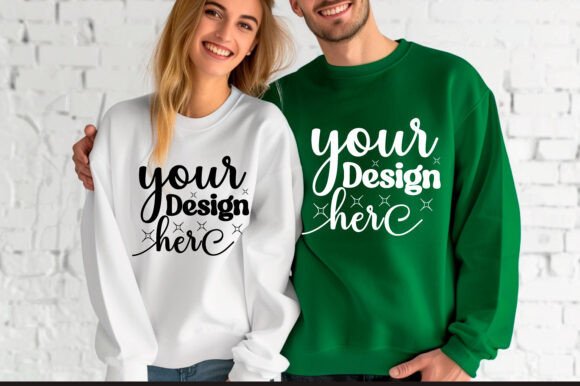 Gildan 18000 Couple Mockup 61: Essential Graphics