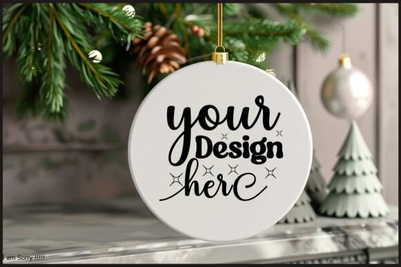 Reviewing Round Christmas Ornament Mockup 7 for Embroidery