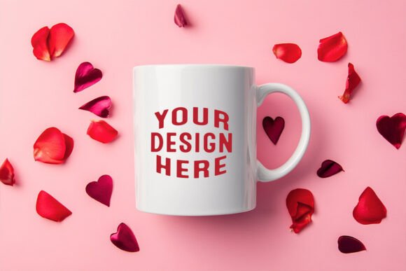 Valentines Coffee Mug Mockup: Graphics for Product Mockups
