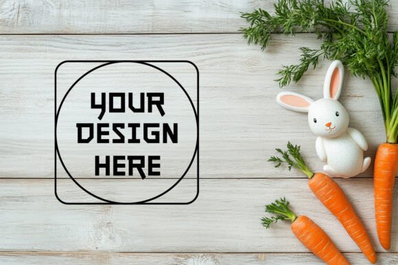 Wooden Easter Background Mockup: Graphics & Product Mockups